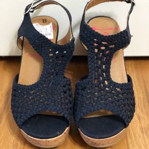 Jelly pop dark blue wooden wedges